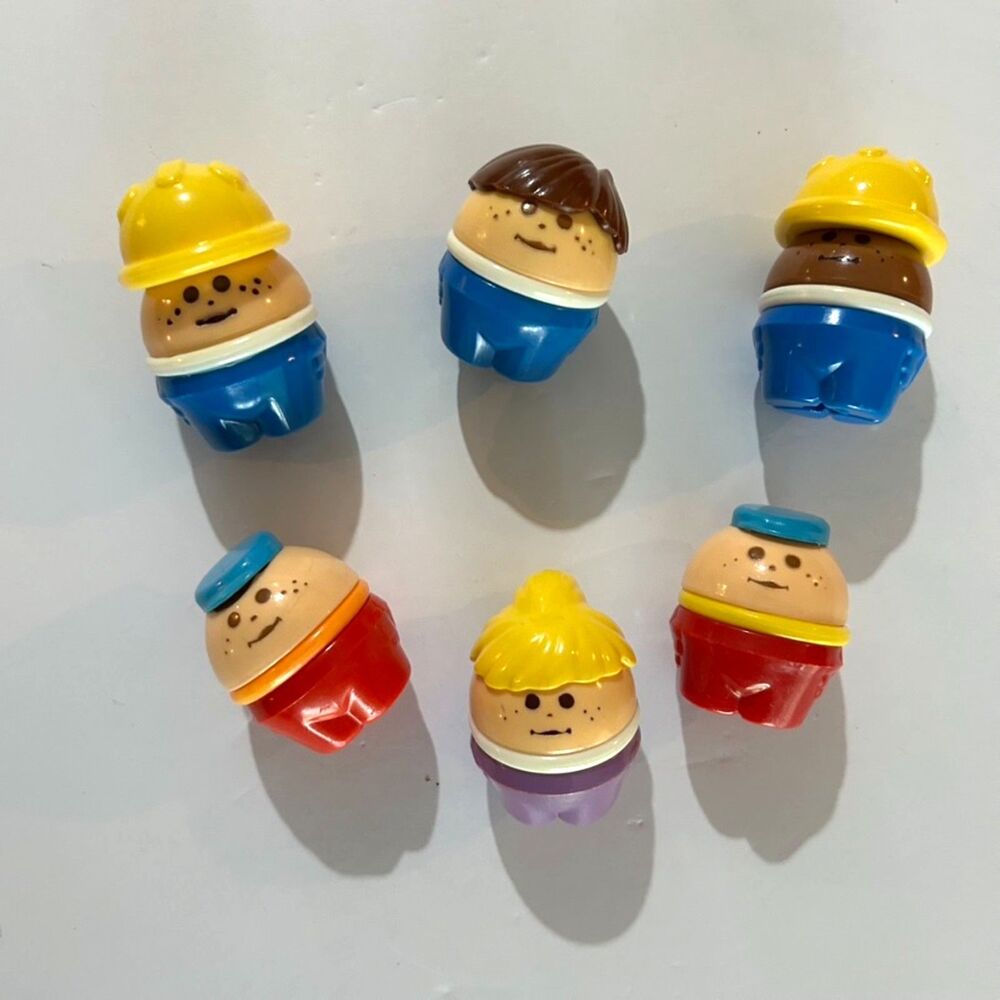 VTG 90s Toddle Tots, Chunky People Toy, 6pc (set 2)